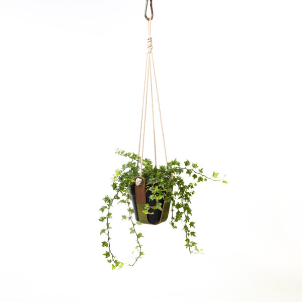 Trendy plantenhanger | groen leer