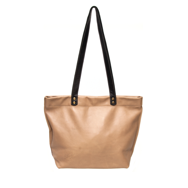 Handgemaakte leren handtas Kim | beige - Afbeelding 2